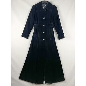 Vintage Young Dimensions Opera Velvet Coat Women XS/S Black 70s Glam Witchy Goth